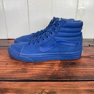 Vans Sk8-Hi Mono True Blue High Top Skate Sneakers Womens 9.5 Mens 8